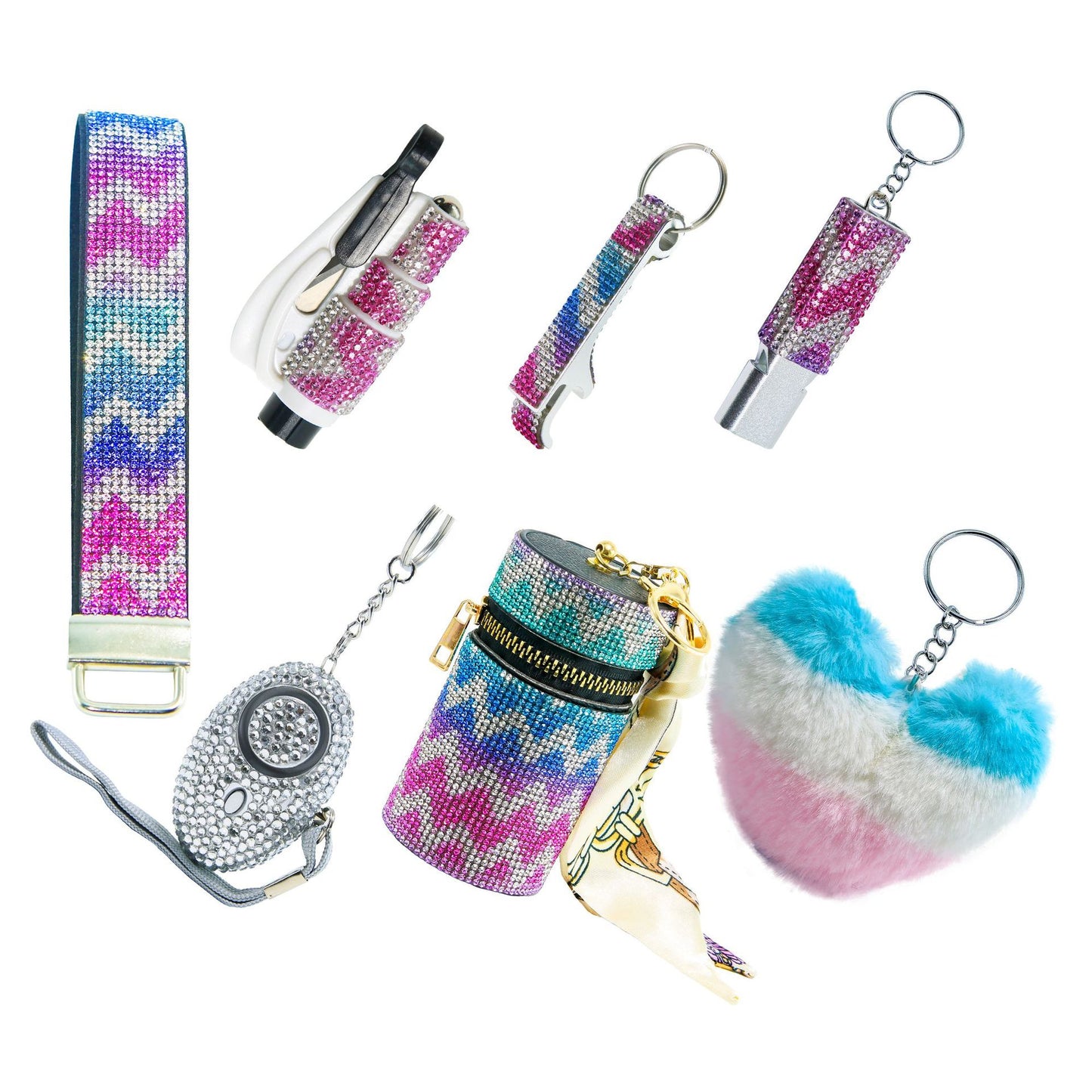 B-7pcs keychain set for woman,gifts for women and girls