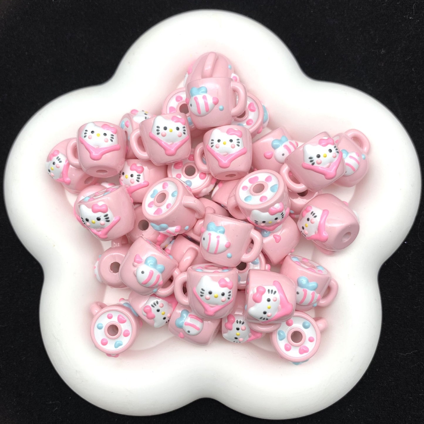 HK Macaron Color Mixed Hand-Painted Beads Scoop