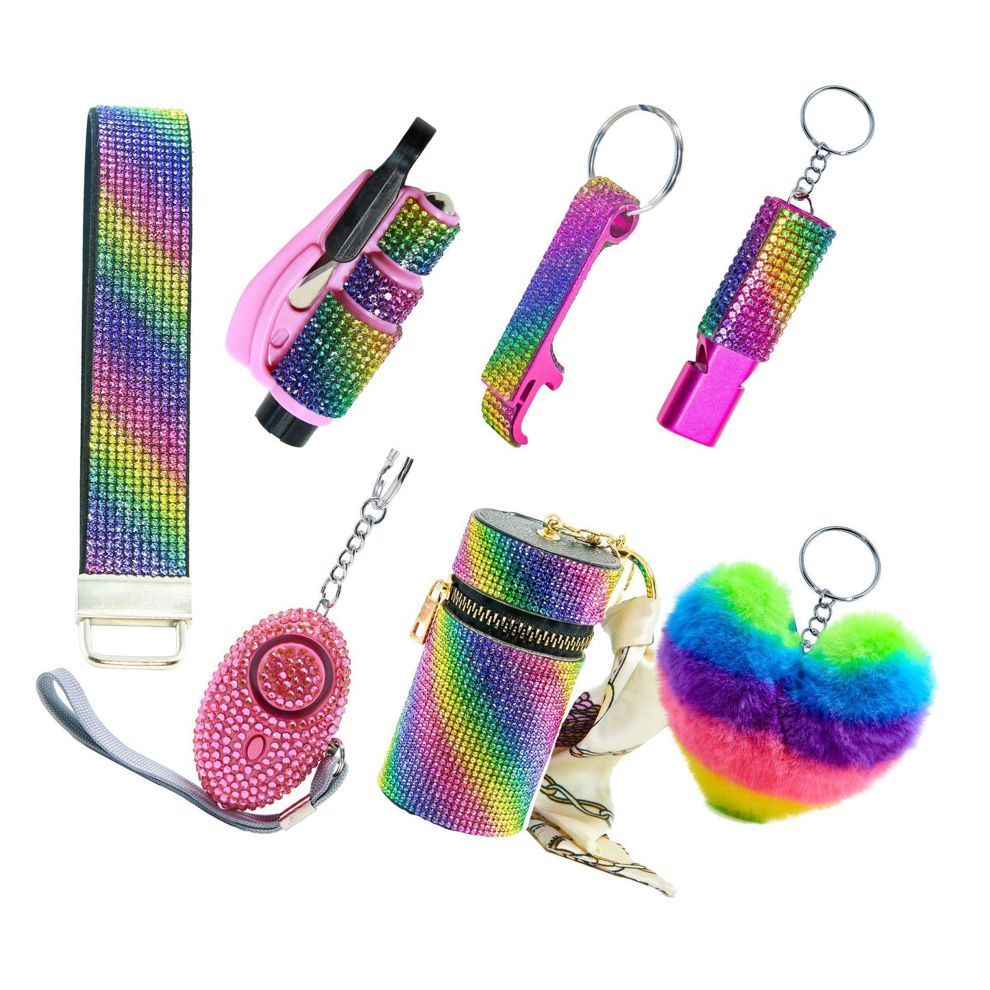 B-7pcs keychain set for woman,gifts for women and girls