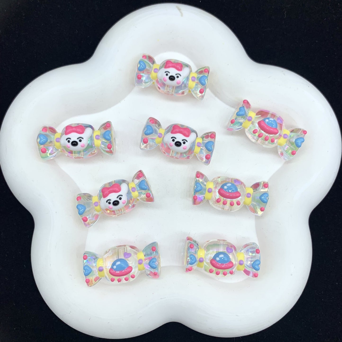 HK Macaron Color Mixed Hand-Painted Beads Scoop