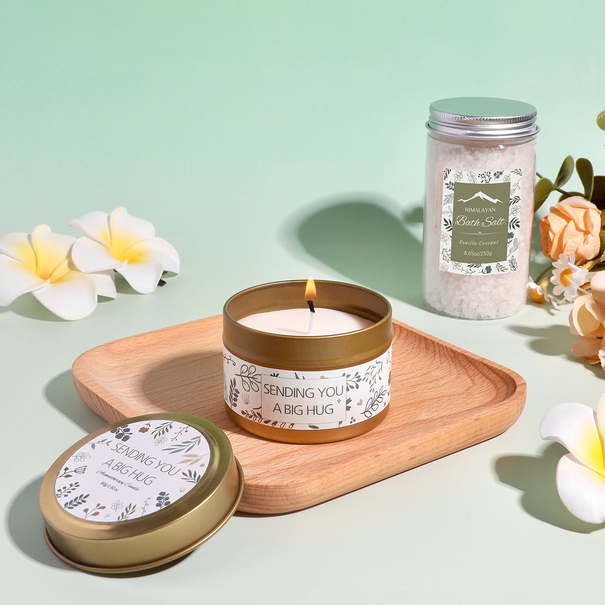 Sage Green & Chamomile Self Care Gift Box for Women – Cozy Blanket Gift Set