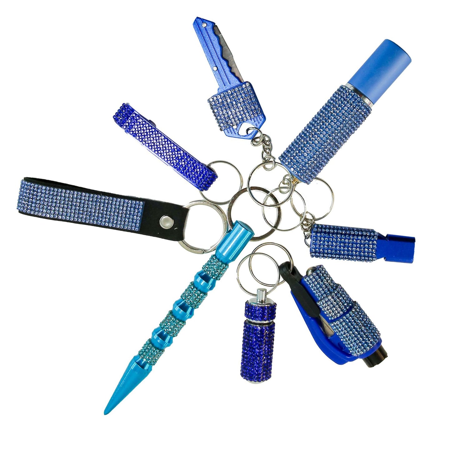 B-8pcs keychain sets with Wristlet Bracelet for Women