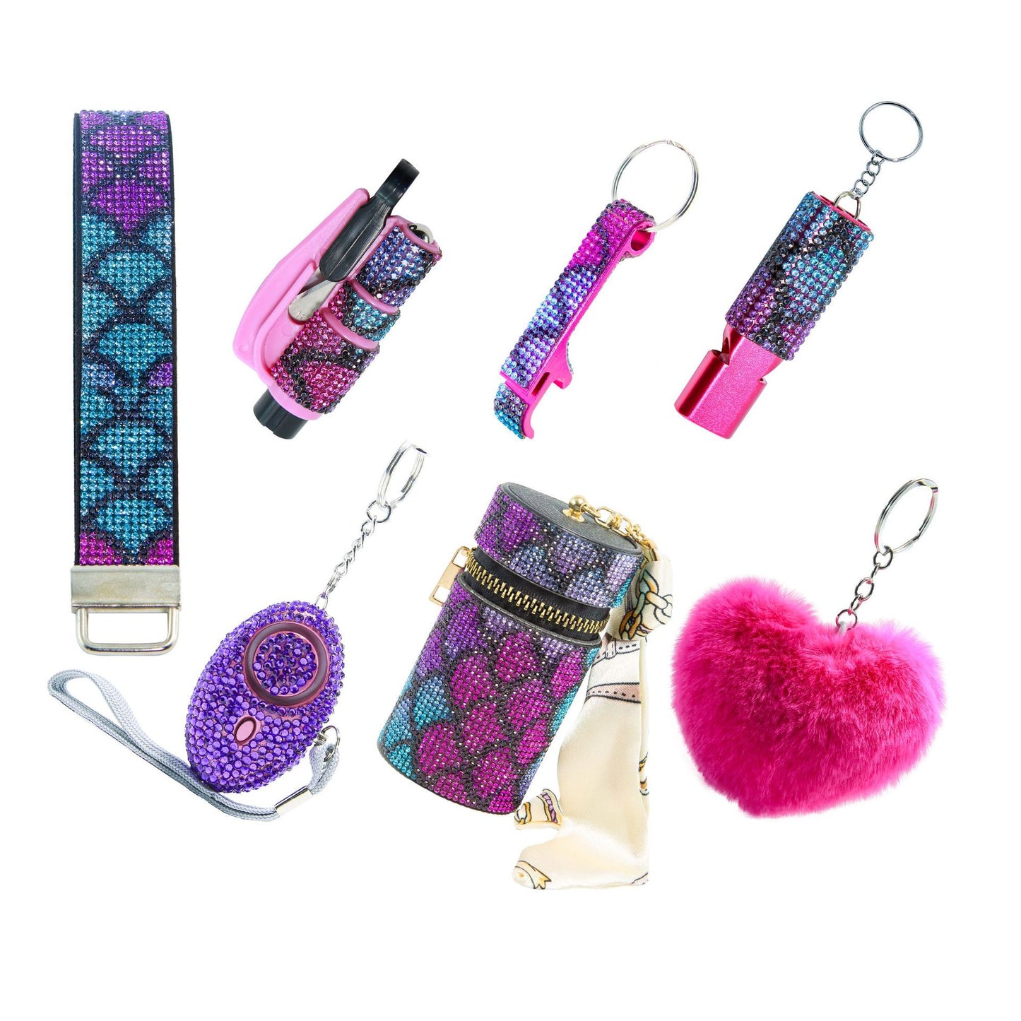 B-7pcs keychain set for woman,gifts for women and girls