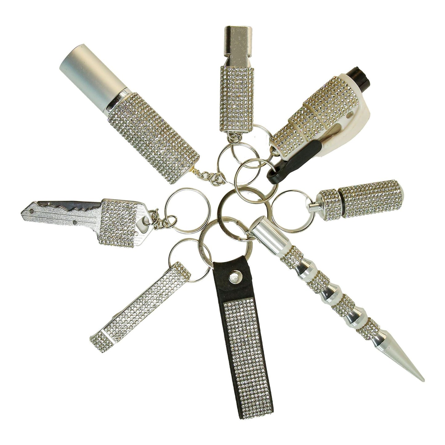 B-8pcs keychain sets with Wristlet Bracelet for Women