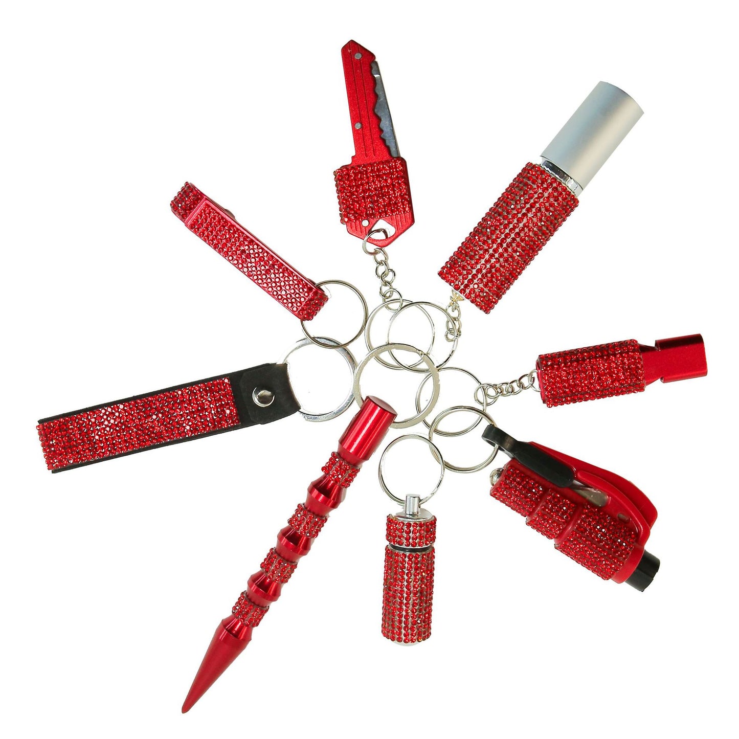 B-8pcs keychain sets with Wristlet Bracelet for Women