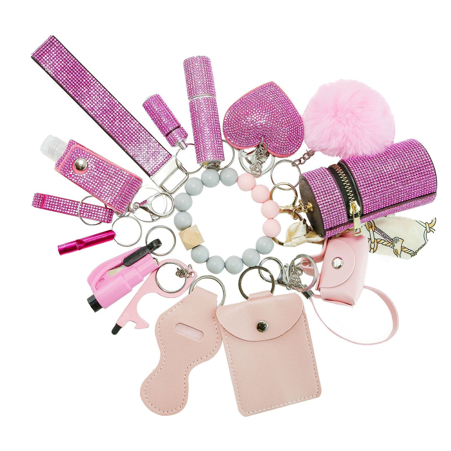 B-15pcs keychains sets for women and girls