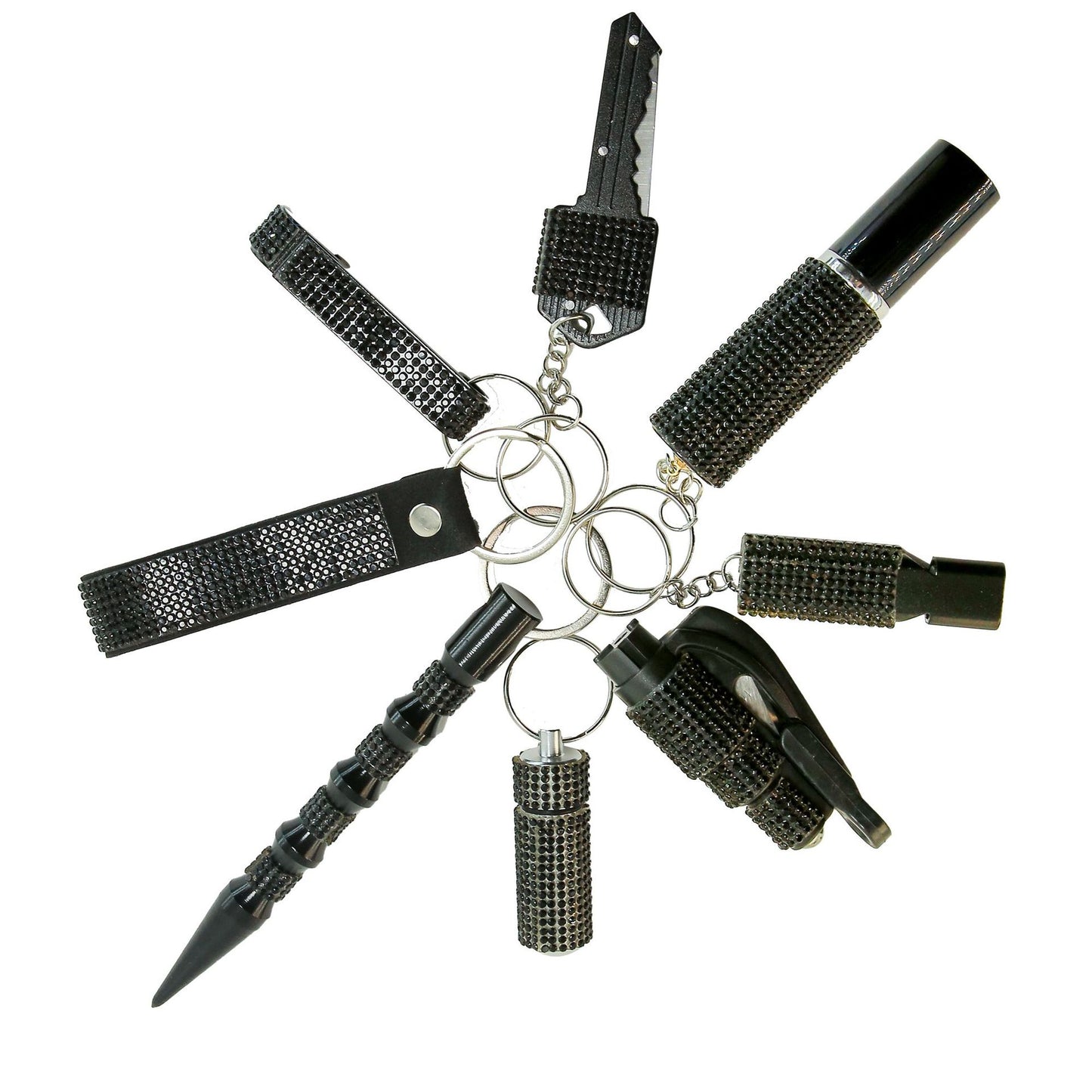 B-8pcs keychain sets with Wristlet Bracelet for Women