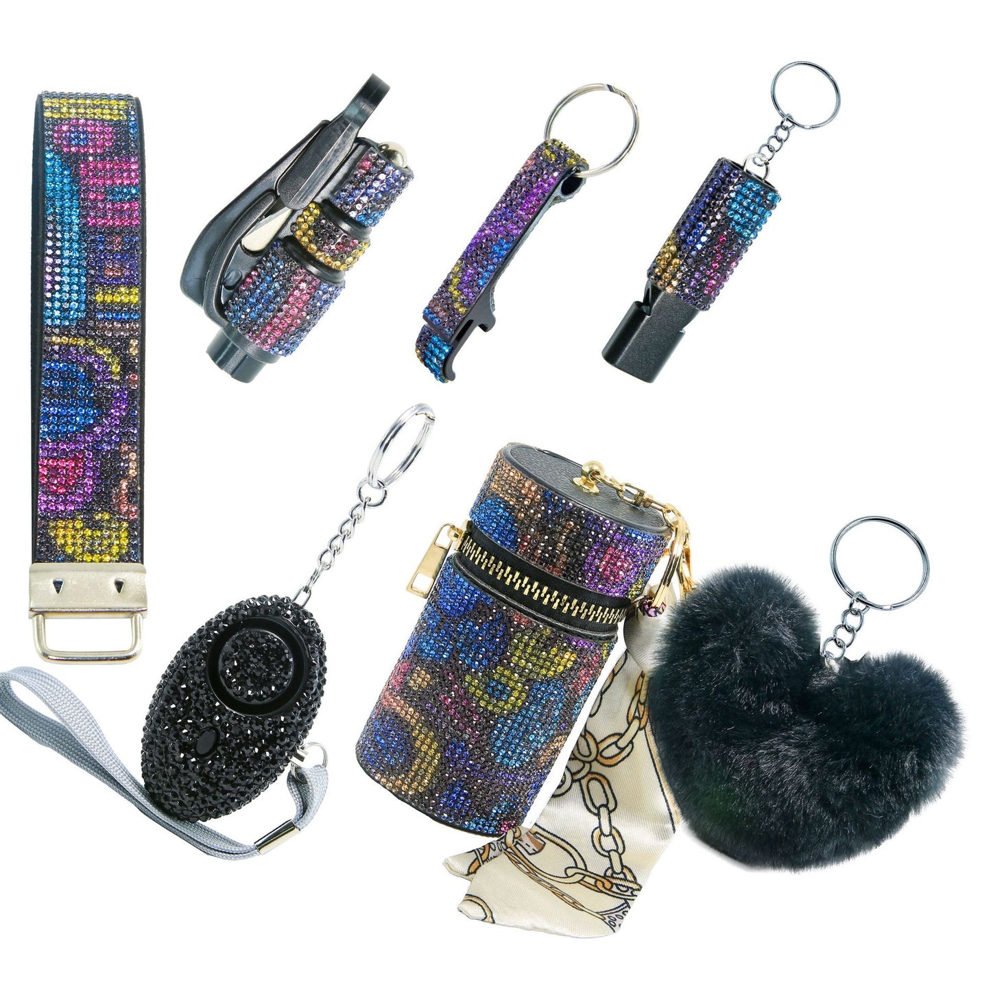 B-7pcs keychain set for woman,gifts for women and girls