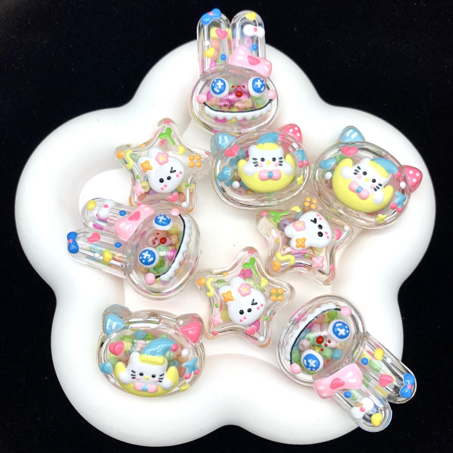 HK Macaron Color Mixed Hand-Painted Beads Scoop