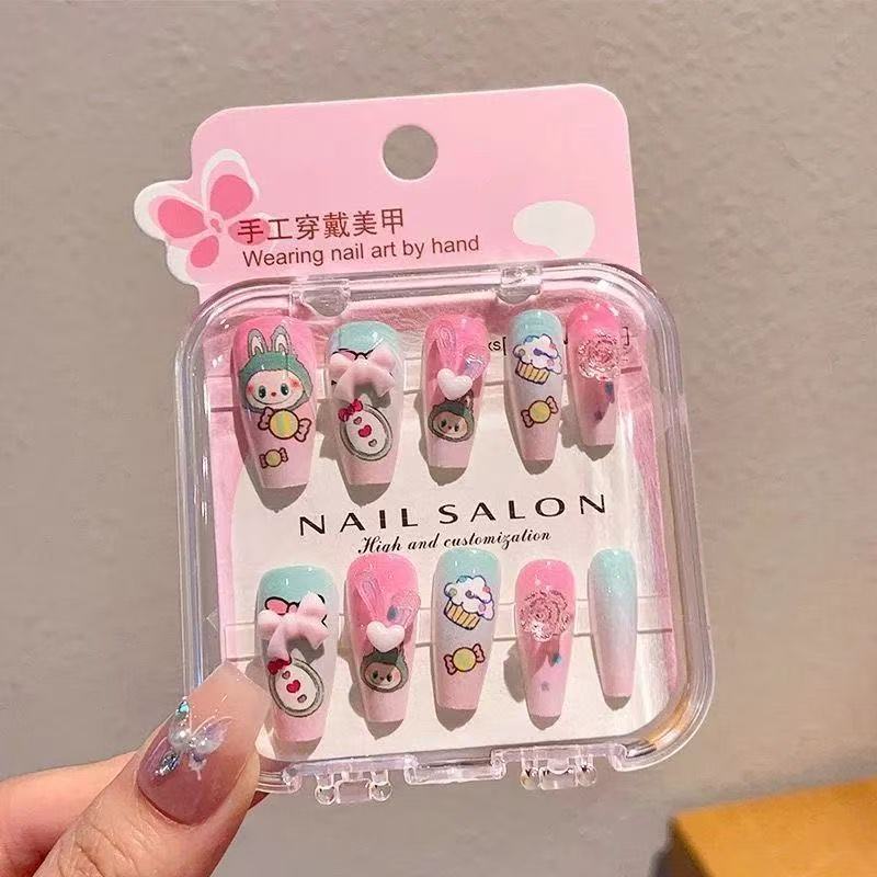 A-Mystery Labu.bu Lucky Scoop – Kawaii Makeup Case & Cute Collectible Items | 15+ Surprise Gifts & Press-On Nails