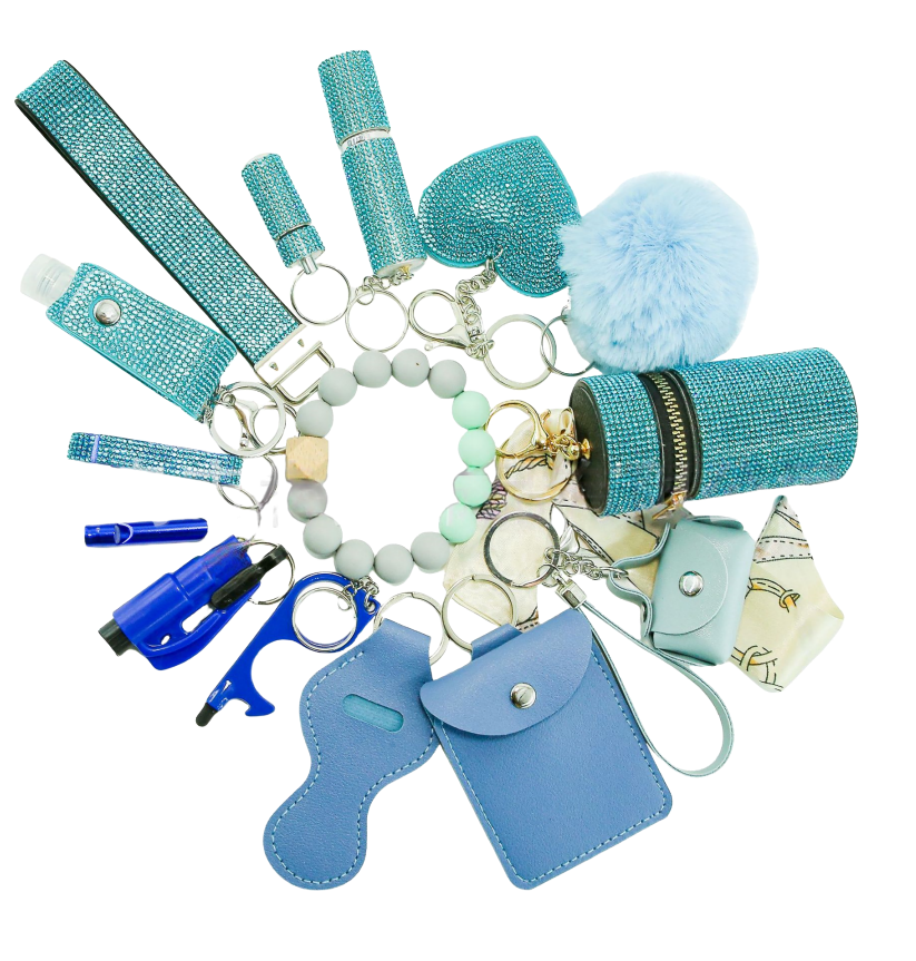B-15pcs keychains sets for women and girls