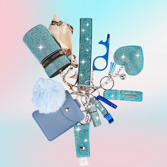 B-11pcs full diamond keychain sets
